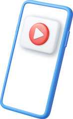 3d Mobile icon playing video,