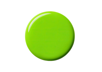 Glossy, vibrant green circle isolated on a black background