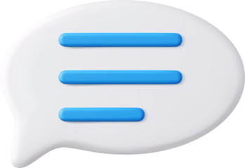 3d Blank white speech bubble pin