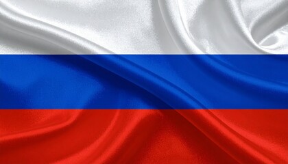 Flag of Russia with horizontal white, blue, and red stripes representing national identity and sovereignty
