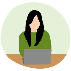 People Using Laptop Illustration