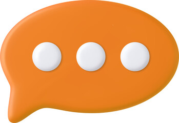 3d Blank white speech bubble pin