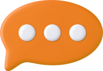 3d Blank white speech bubble pin