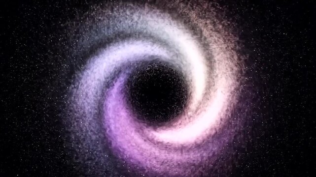 Black Hole Swirling Cosmic Dust Clouds.