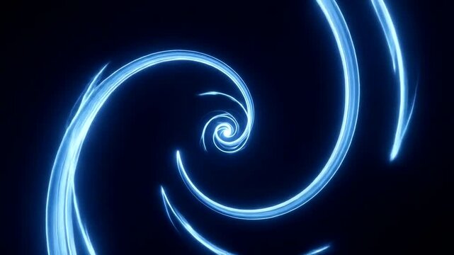 Blue Neon Spiral Light Effect Animation.