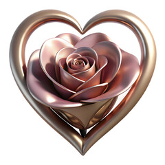 A shiny red 3d heart shaped chocolate candy gift with gold decoration serves as a romantic love symbol for a Valentine's Day holiday celebration or wedding design