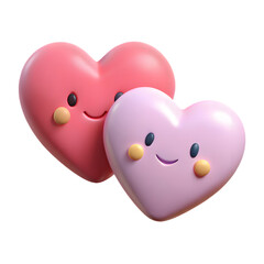 A romantic Valentine holiday design featuring heart shaped cookies and candy with two pink hearts as a 3d illustration symbol of love and passion