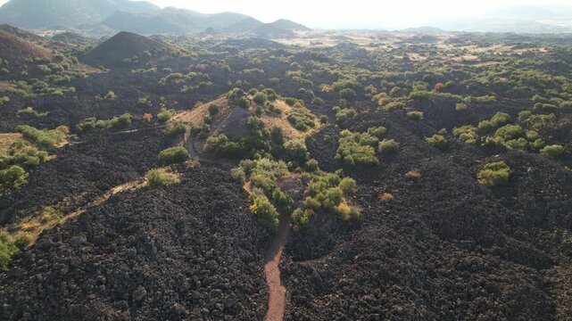 Aerial view of the Unesco Kula Geopark, Manisa, Turkey