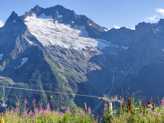 Majestic Glacier on a Mountain Peak