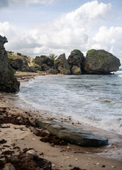 Large rock formation on Barbados Coast