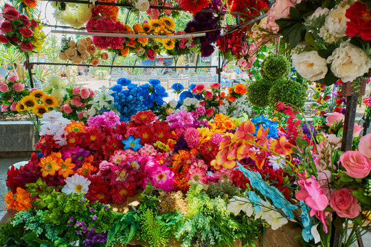 artificial flower store on the street