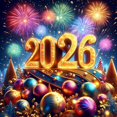 2026 Happy New Year Greeting Card