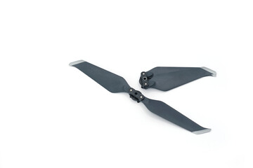Two Drone Propeller Blades Isolated on White Background