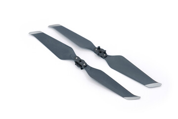 Two Drone Propeller Blades Isolated on White Background