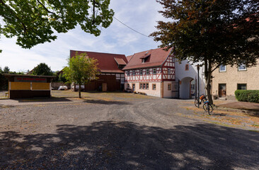 Schlo&szlig; der Stadt Kaltennordheim, Biosph&auml;renreservat Rh&ouml;n, Landkreis Schmalkalden-Meiningen in Th&uuml;ringen, Deutschland