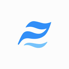 Obraz premium P letter sea water wave logo vector icon illustration