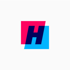 Obraz premium h letter mark square logo vector icon illustration