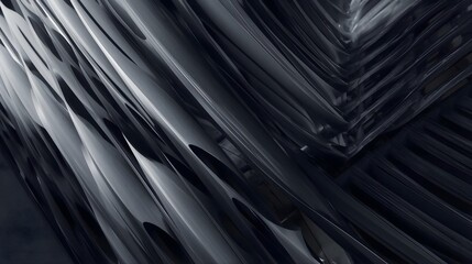 Abstract dark metallic flowing texture with sharp folds