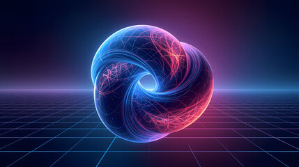 Swirling digital sphere