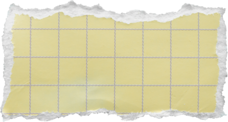 piece of yellow graph cardboard paper tear isolated