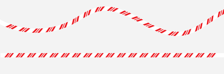 Fototapeta premium Red striped border empty banner frame. Minimal graphic of a white rounded with red diagonal striped border, suitable for labels, banners, holiday designs, or warning style frames.