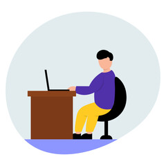 illustration of a person using a computer