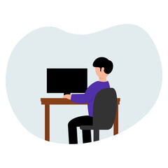 illustration of a person using a computer