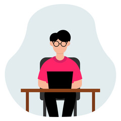 illustration of a person using a computer