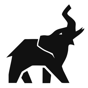 strong standing elephant vector icon