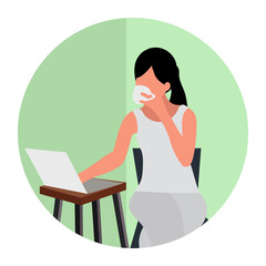 Illustration of a Person Using a Computer
