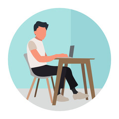 Illustration of a Person Using a Computer
