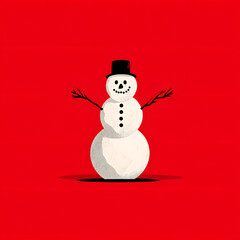 snowman with black hat