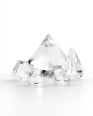 Clear Crystal Pyramids Display