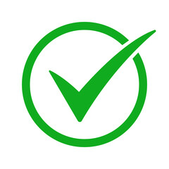 Flat Green Check Icon PNG for Approval and Success Design