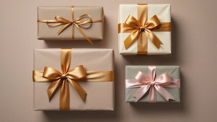 A festive Christmas gift box wrapped in decorative paper with a colorful ribbon bow creates a surprise present illustration for a holiday celebration birthday greeting or anniversary design Boxing Day