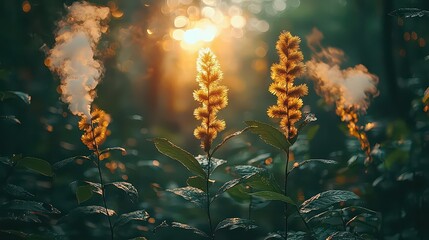 A towering industrial behemoth, its smoke plumes billowing like a vibrant rainbow against the vast expanse of a cerulean sky, a symbol of the modern age's power and progress 