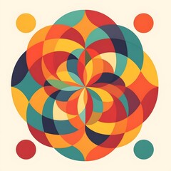Colorful Circle Harmony &ndash; Bed Sheet Illustration