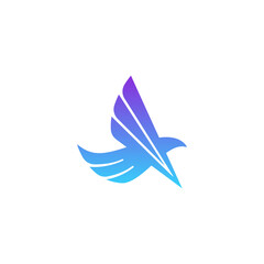 Fototapeta premium Air travel logo icon design with bird, eagle element for travel agency, transport, logistics delivery logo