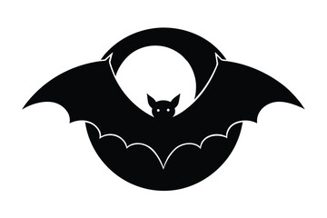 bat moon vector icon silhouette