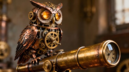 The Mechanical Sage &ndash; Steampunk Owl of Brass and Clockwork