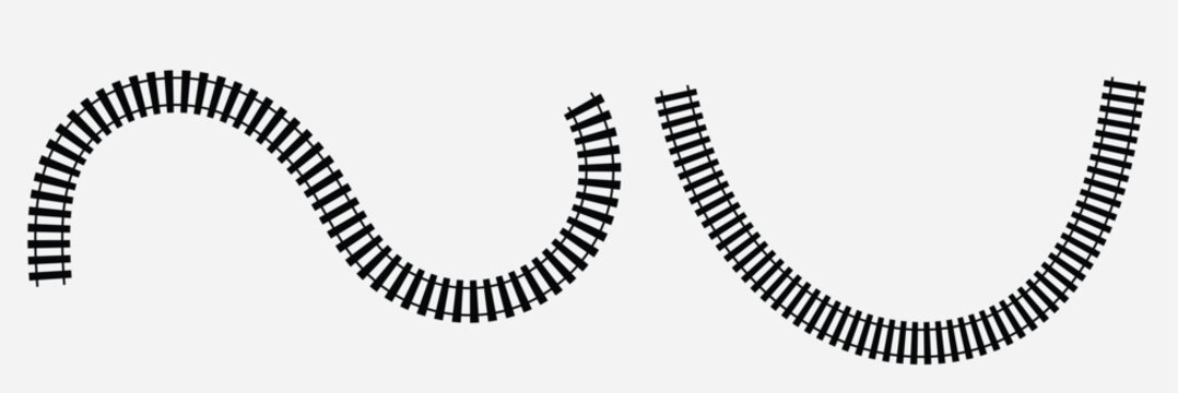 Railroad Tracks and Sleepers icon. Editable stork. EPS 10
