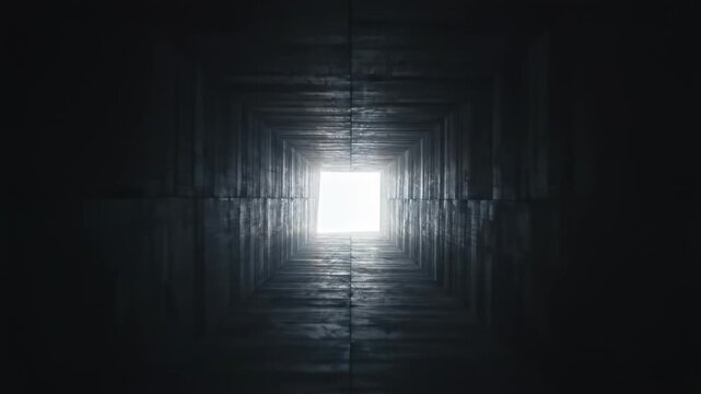 Stunning dizzying vertical aerial view looking straight down the immense empty concrete shaft of a newly built towering skyscraper structure immense, geometrical, abstract