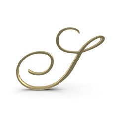 Obraz premium Gold Calligraphy Monogram Letter S Luxury Script Alphabet Design
