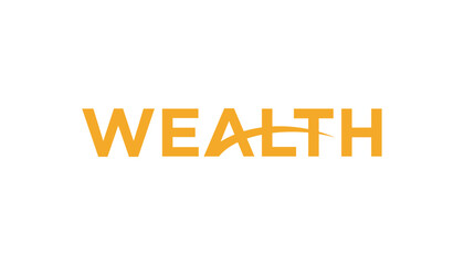 Fototapeta premium wordmark logo of wealth an increase design