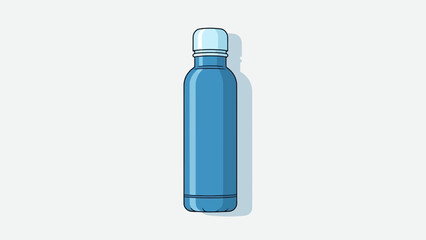 Blue Water Bottle Standalone On White Background.