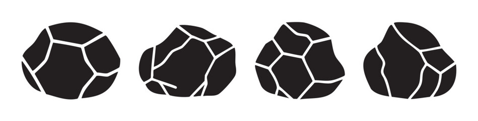 Obraz premium Abstract cracked stones with irregular geometric patterns form a modern graphic design element, perfect for various creative projects.