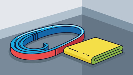 Colorful Lanyard and Notebook on Desk Illustration.