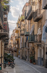 Street in the city of Cefal&ugrave;, Sicily, Italy