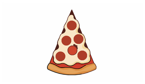 Pizza slice flat vector icon isolated on white background