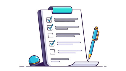 Clear Clipboard Checklist with Pen for Task Planning.
